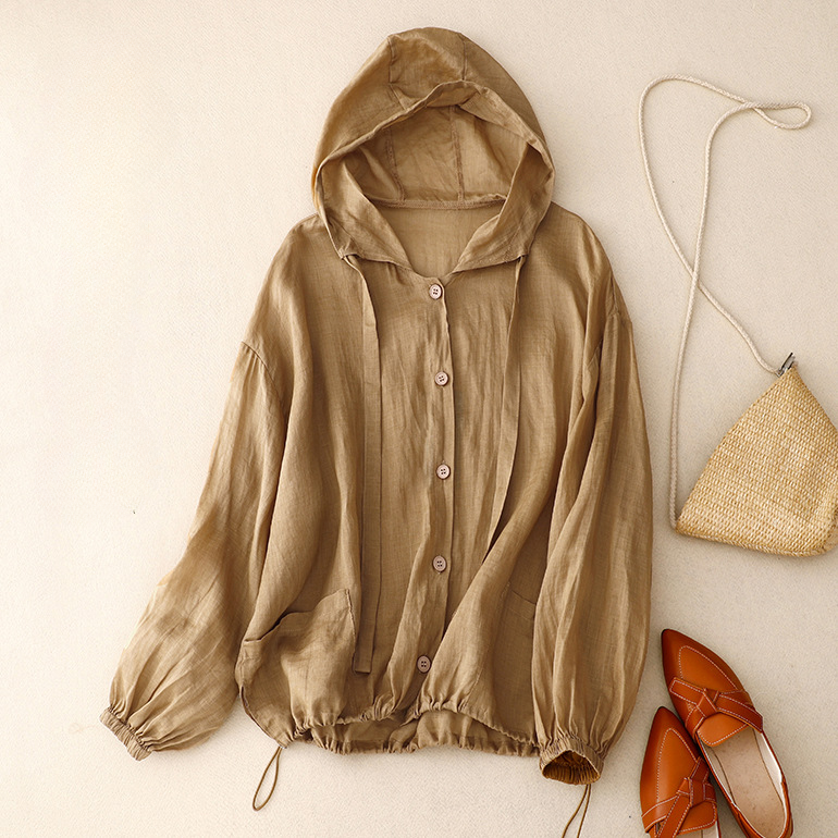 Amara Linen Pullover Hoodie