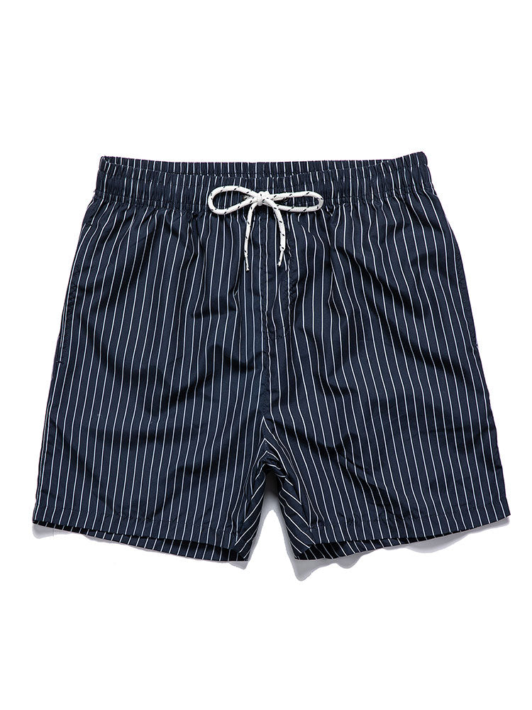 Palm Tree Print Tank Top & Striped Print Swim Shorts