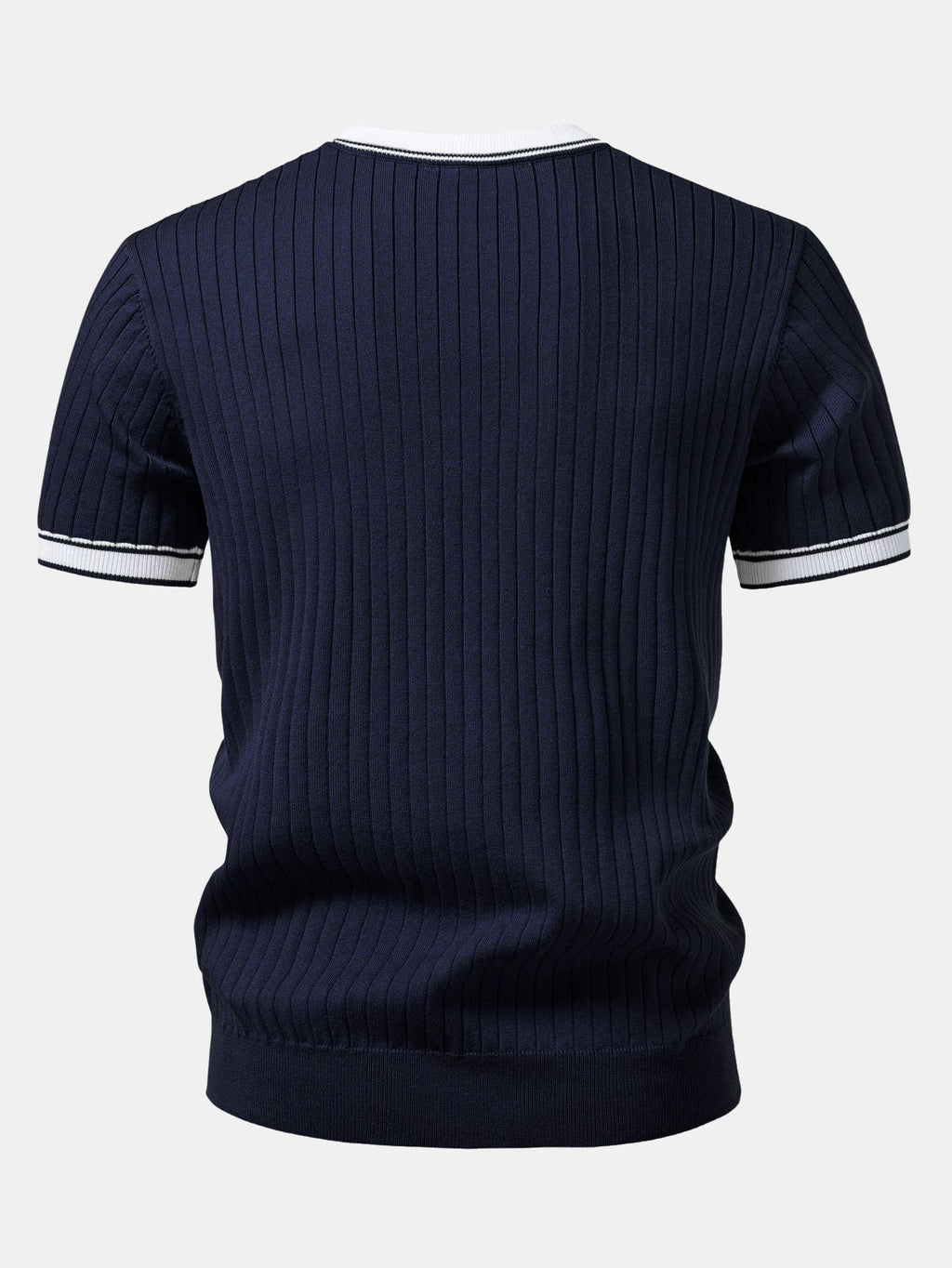 Contrast Trim Crew Neck Knit T-Shirt