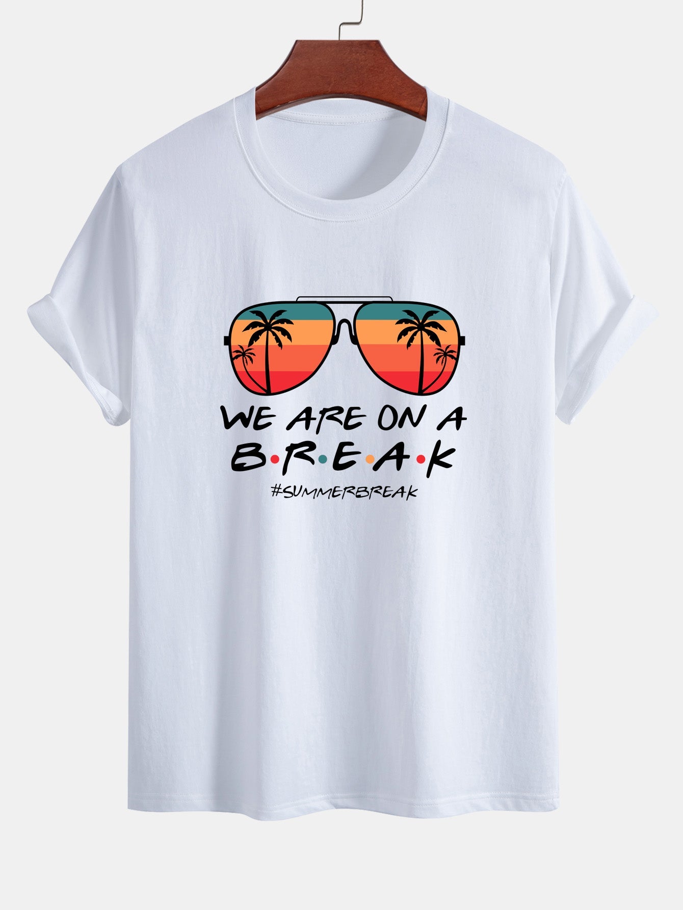 Regular Fit Sunglasses Palm Tree Print Cotton T-Shirt & Swim Shorts