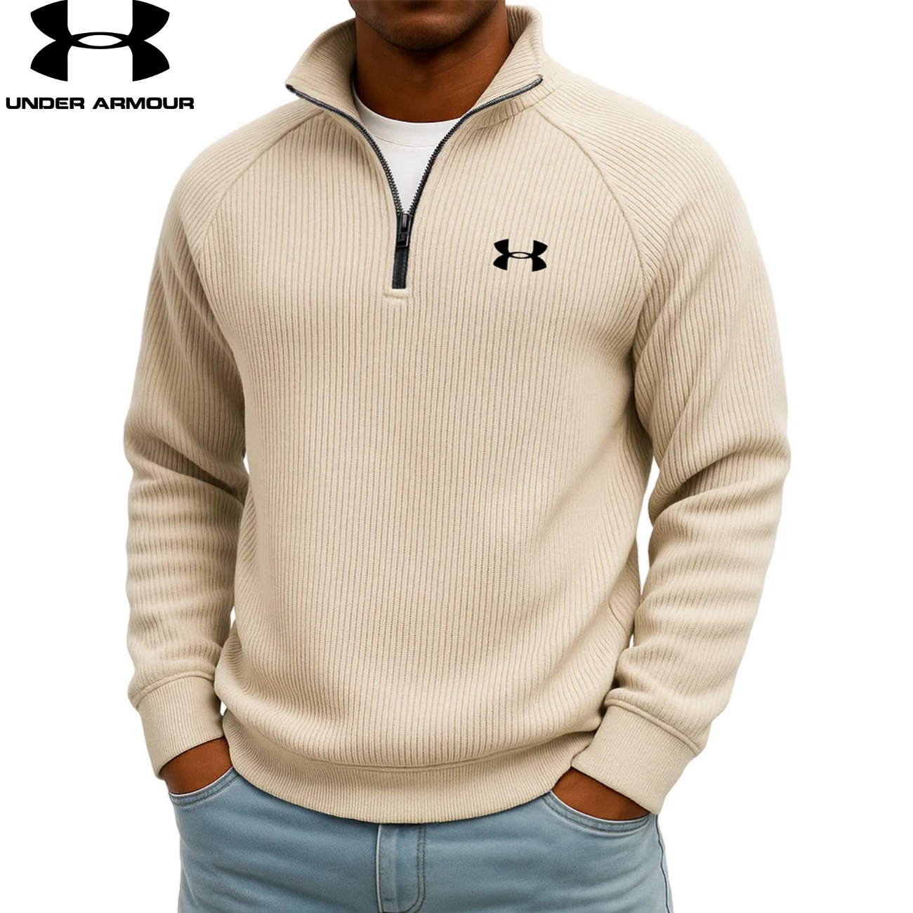 UA™ Ribbed Performance Quarter-Zip Sweatshirt