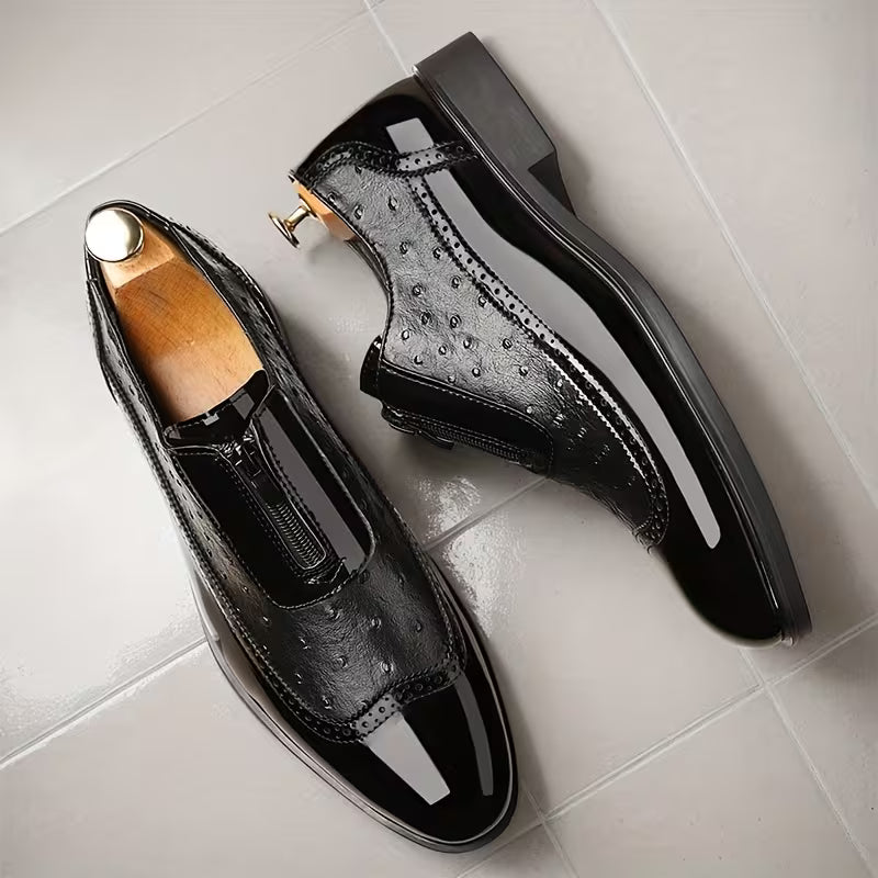 Ostrich Leather Oxford Shoes