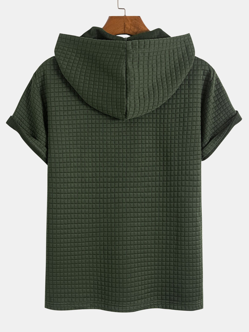 Kangaroo Pocket Waffle Hooded T-Shirt & Shorts