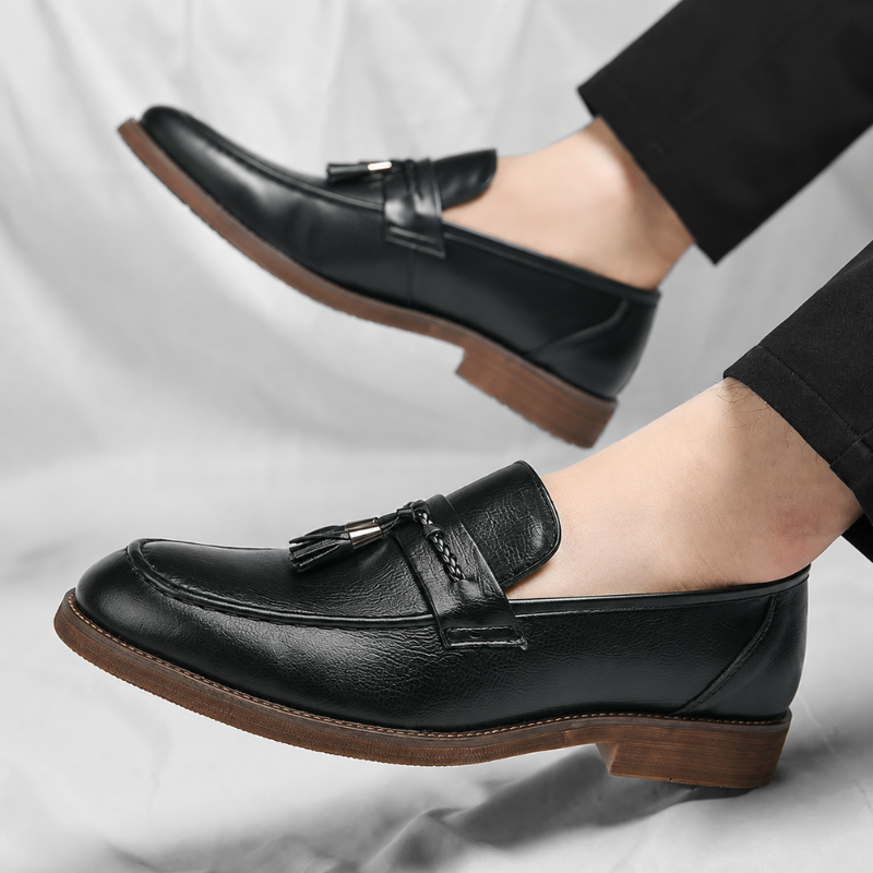 Veneto Leather Tassel Slip-Ons