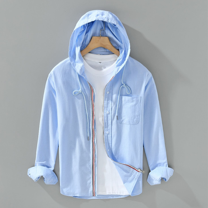 Linen Hoodie Shirt in Chelsea Style