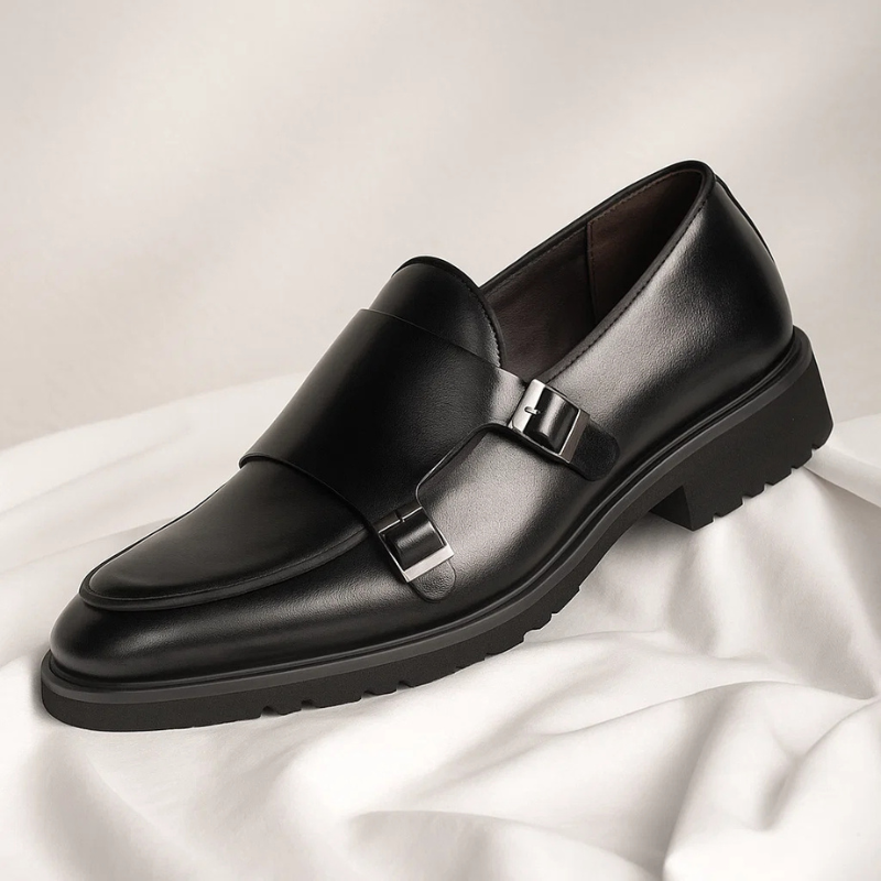 Oxford Leather Monk Strap Shoes