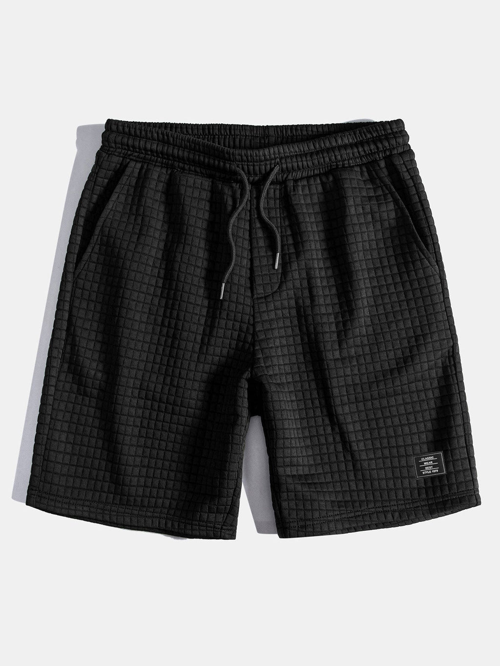 Waffle Hooded Arc Hem T-Shirt & Waffle Drawstring Shorts