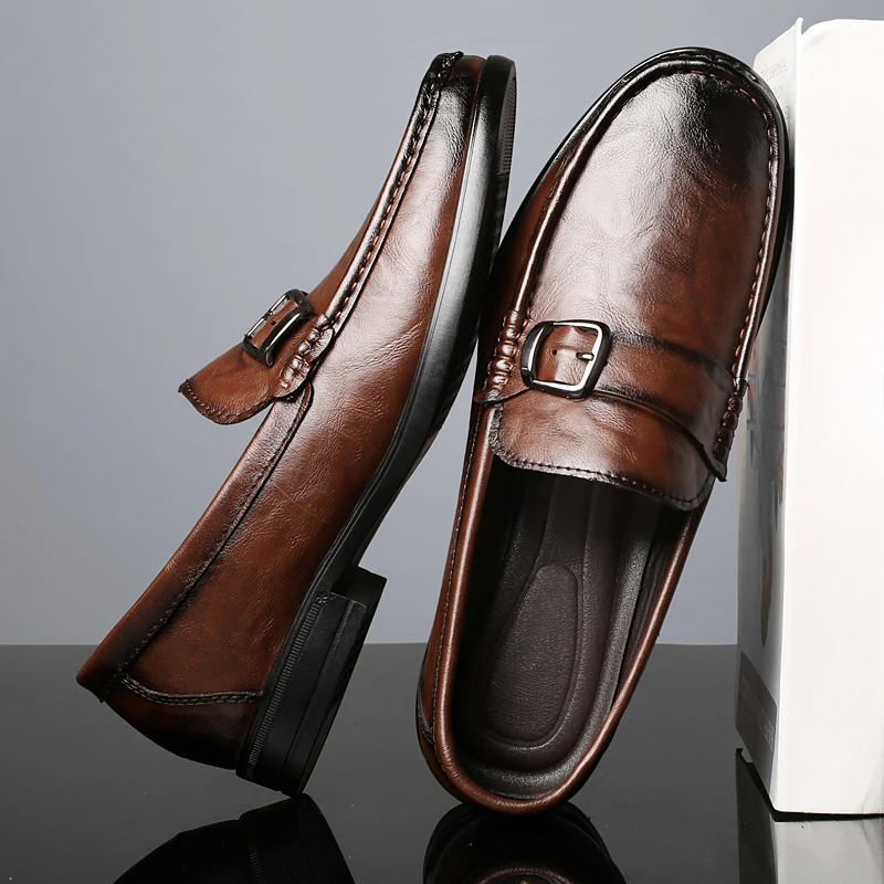 Luciano Genuine Italian Leather Slip-On Shoes