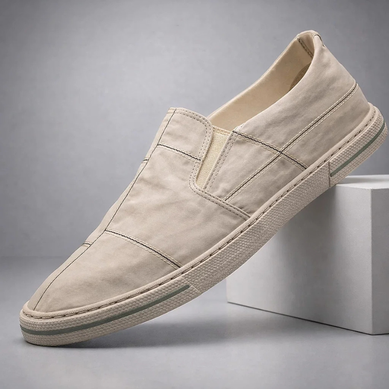 Mondrian-Inspired Canvas Slip-On Shoes