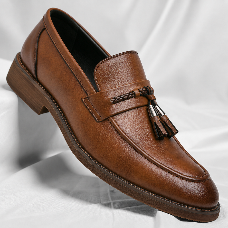 Veneto Leather Tassel Slip-Ons