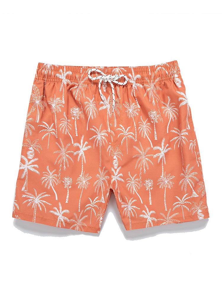 Skeleton On Vacation Graphic T-Shirts & Palm Tree Print Swim Shorts