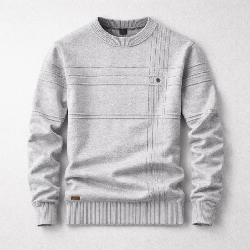 Hudson Cotton Sweater with Grid Knit Design