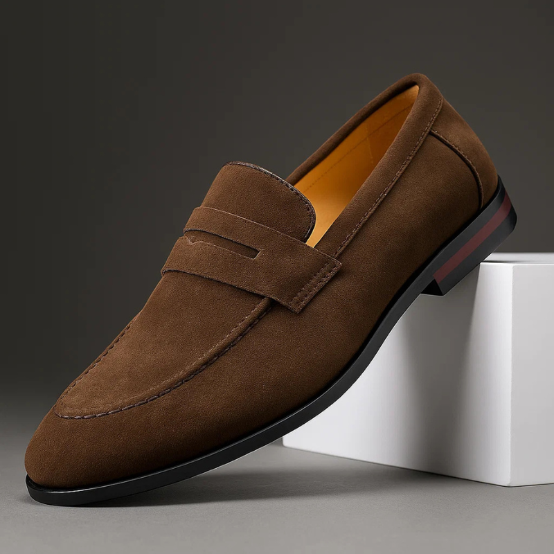 Marco Suede Penny Loafer Shoes