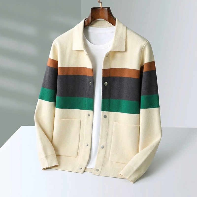 Cashmere Mosaic Knit Cardigan