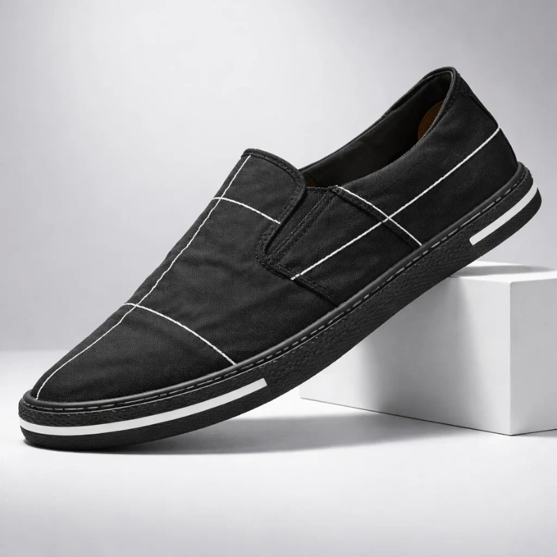 Mondrian-Inspired Canvas Slip-On Shoes