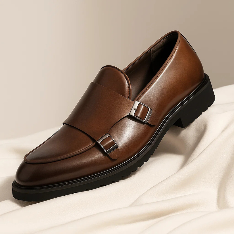 Oxford Leather Monk Strap Shoes