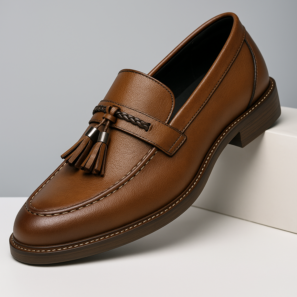Italian Leather Tassel Loafers by Lusso