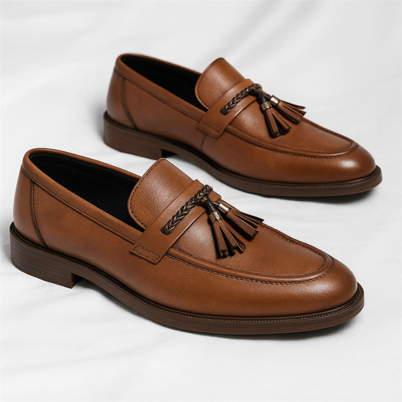 Marco Leather Tassel Slip-Ons