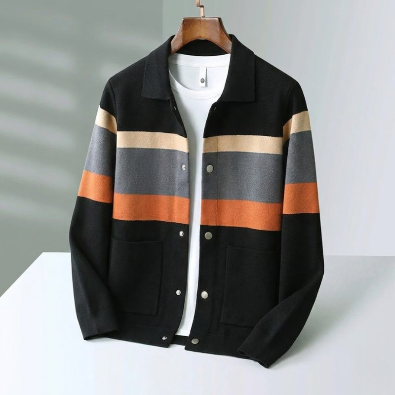 Cashmere Mosaic Knit Cardigan