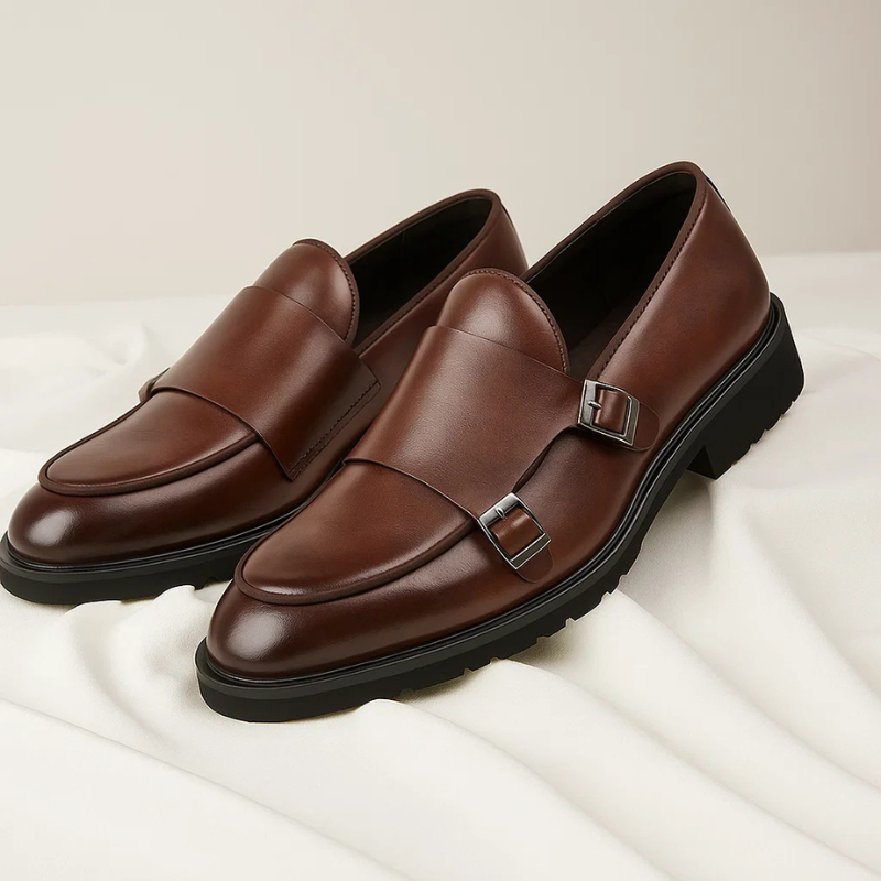Oxford Leather Monk Strap Shoes