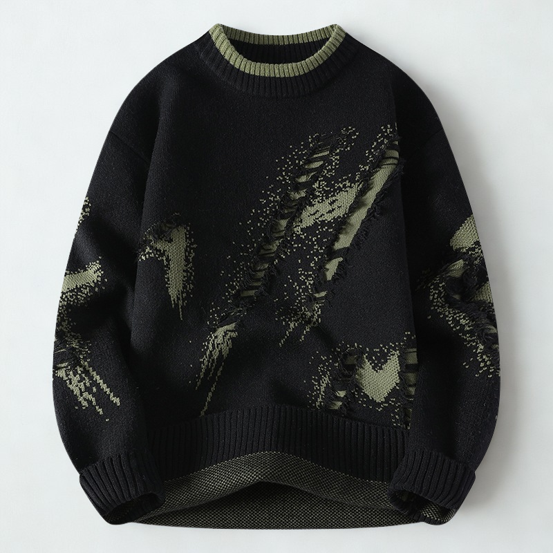 Vintage-Inspired Distressed Sweater