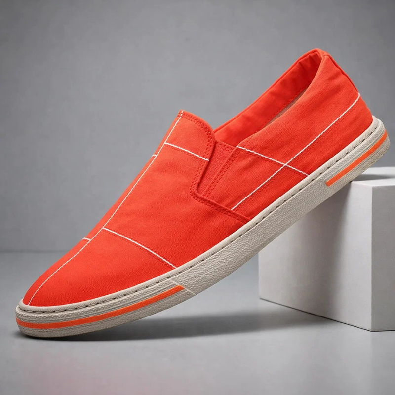 Mondrian-Inspired Canvas Slip-On Shoes