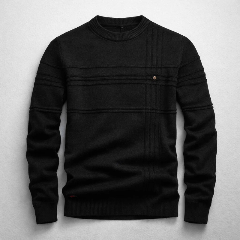 Hudson Cotton Sweater with Grid Knit Design