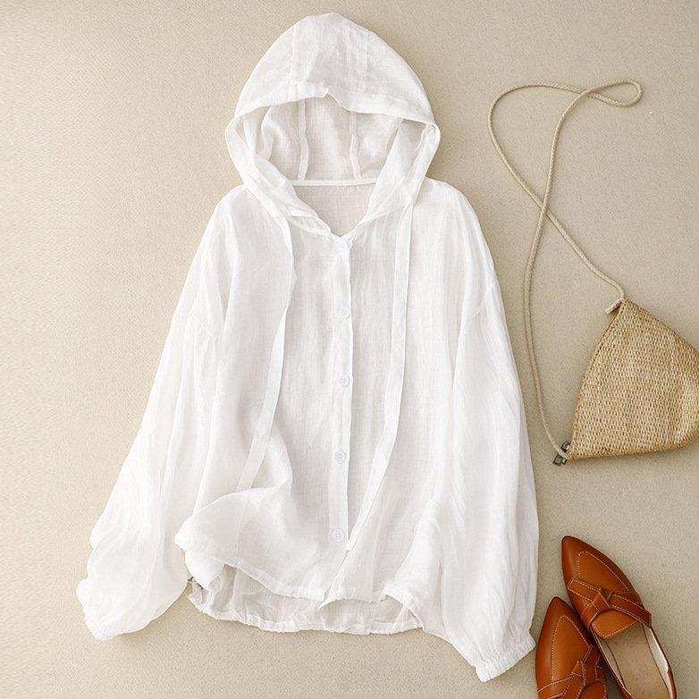 Amara Linen Pullover Hoodie