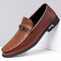Cristiano Ostrich Leather Slip-On Shoes