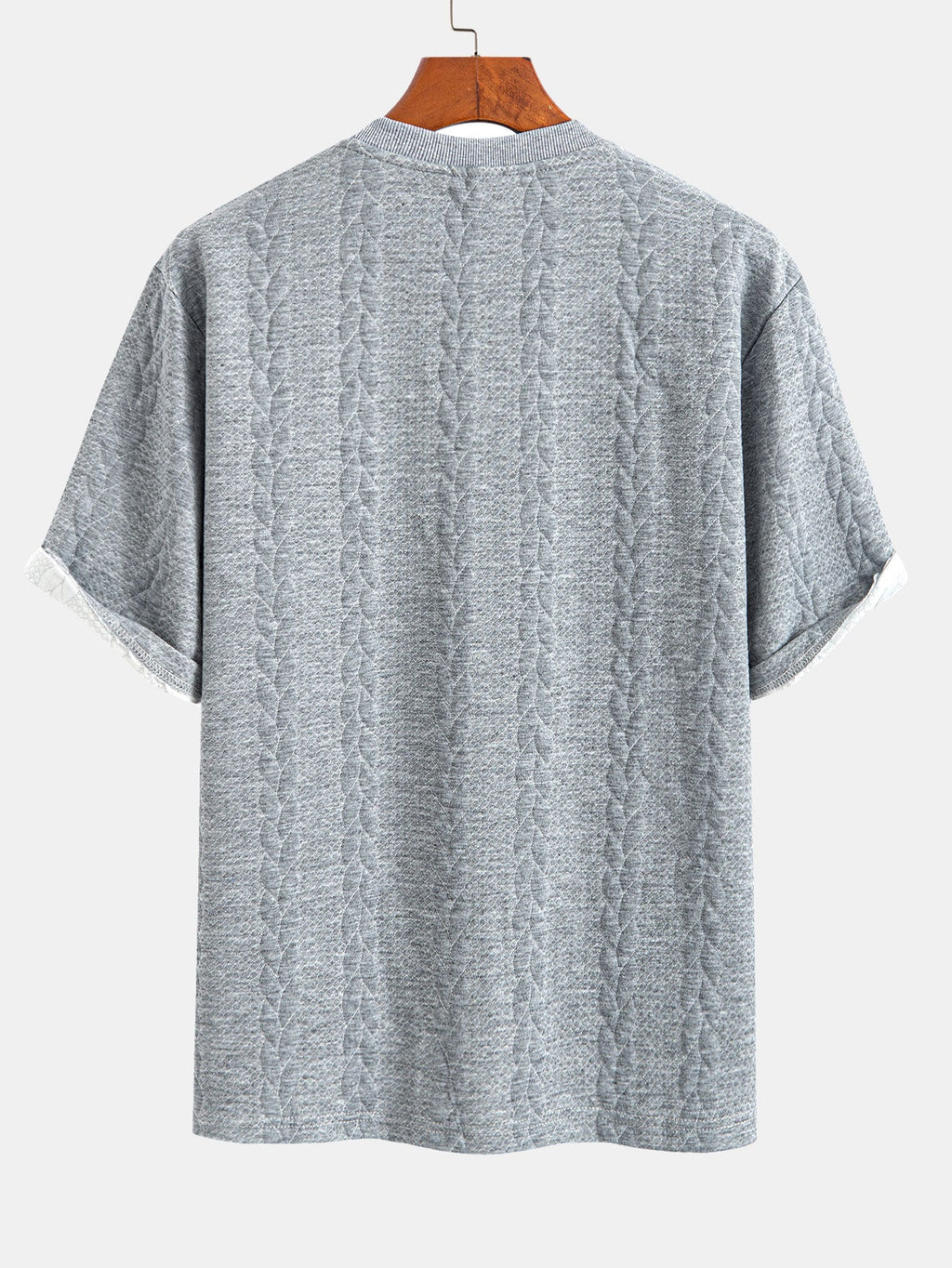 Relax Fit Mid-Length Sleeve Twist Jacquard T-Shirt & Shorts
