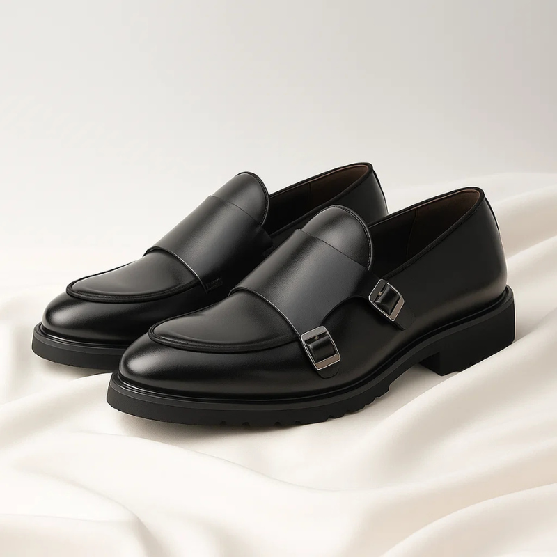 Oxford Leather Monk Strap Shoes