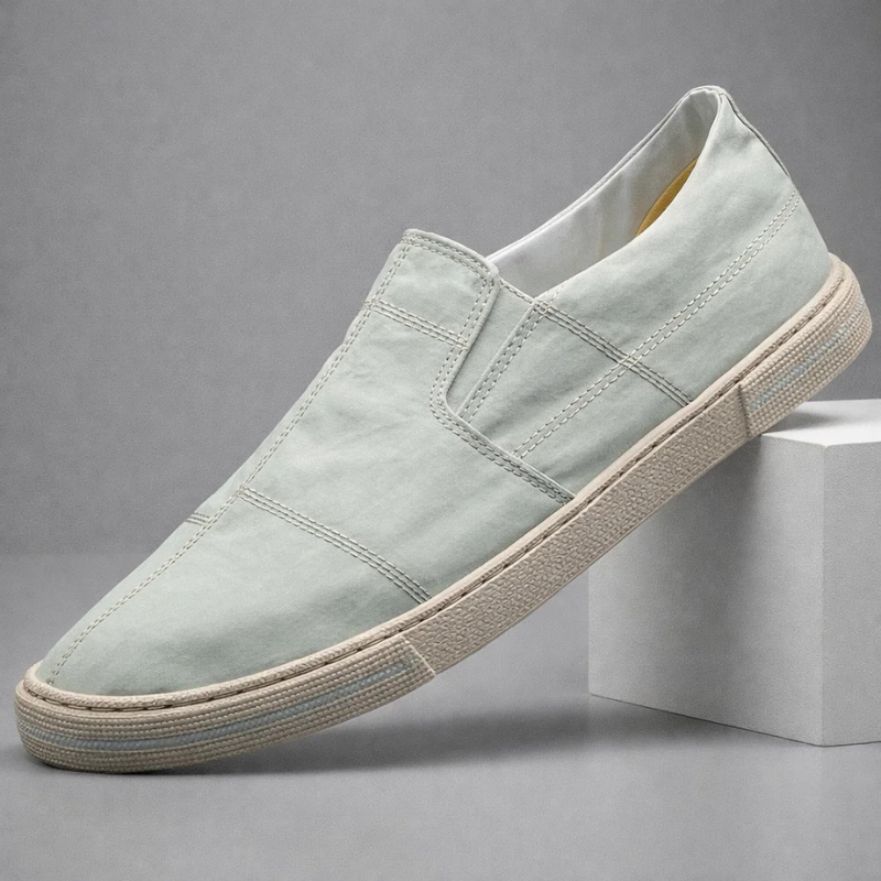 Mondrian-Inspired Canvas Slip-On Shoes