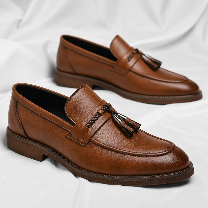Veneto Leather Tassel Slip-Ons