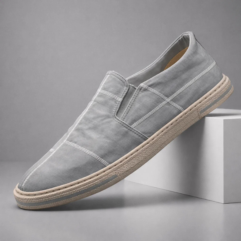 Mondrian-Inspired Canvas Slip-On Shoes