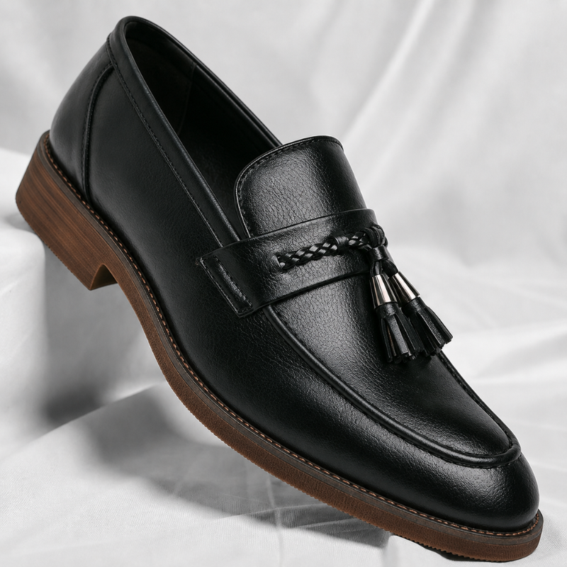 Veneto Leather Tassel Slip-Ons