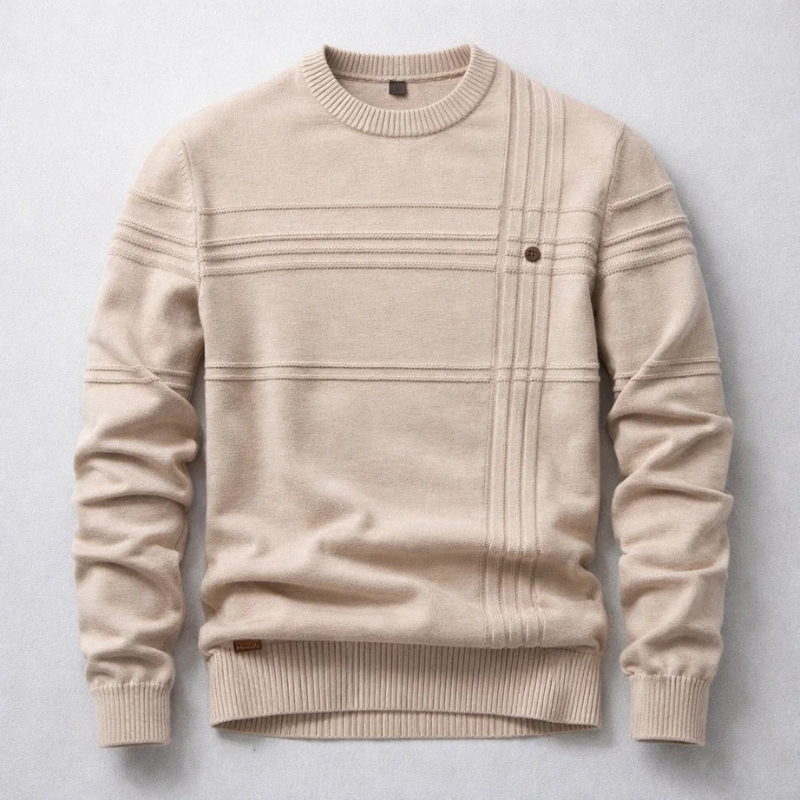 Hudson Cotton Sweater with Grid Knit Design