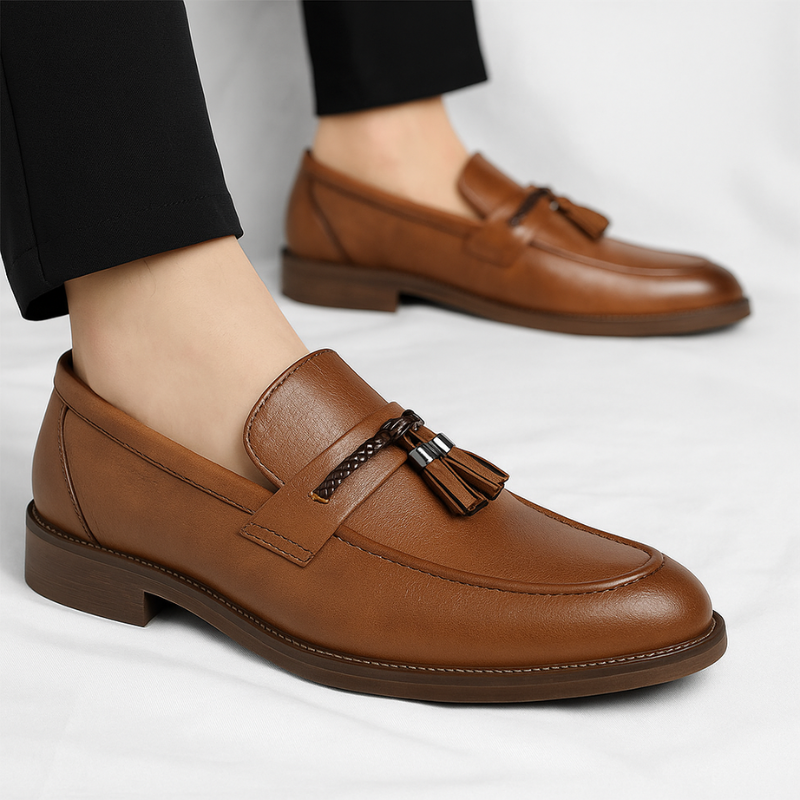 Marco Leather Tassel Slip-Ons