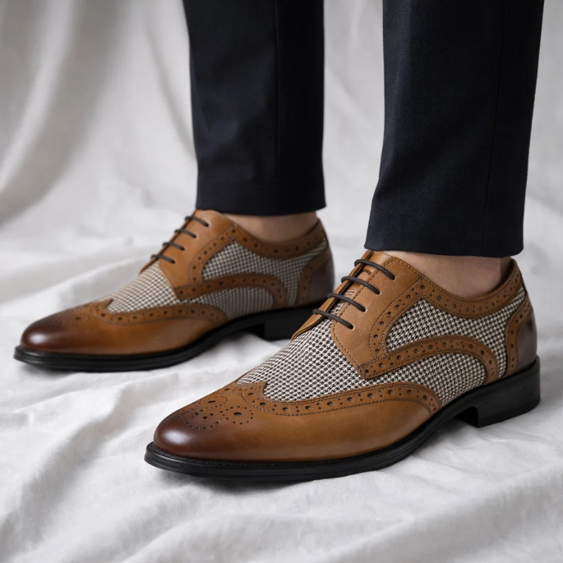 Gatsby Houndstooth Pattern Dress Shoes