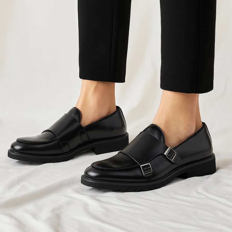 Oxford Leather Monk Strap Shoes