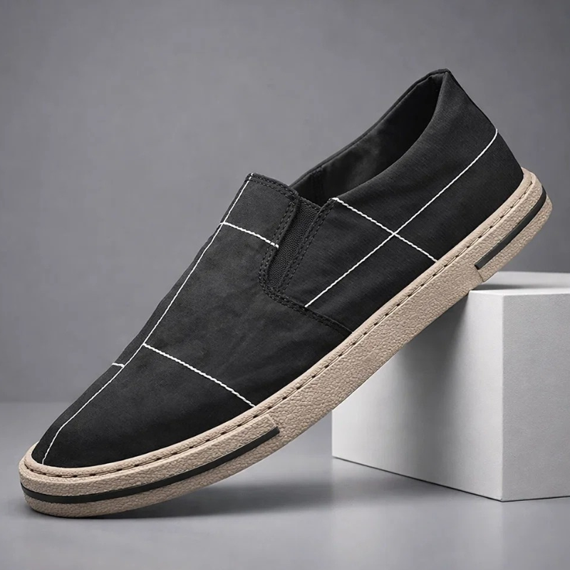 Mondrian-Inspired Canvas Slip-On Shoes