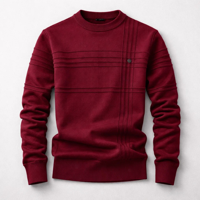 Hudson Cotton Sweater with Grid Knit Design