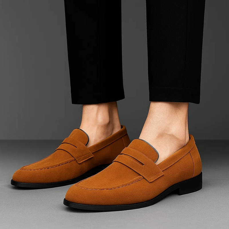 Marco Suede Penny Loafer Shoes