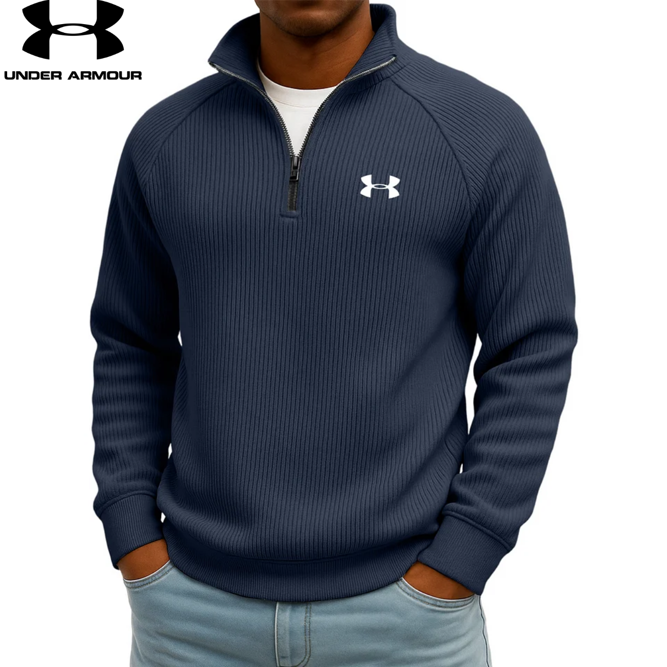 UA™ Ribbed Performance Quarter-Zip Sweatshirt
