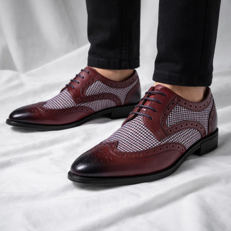 Gatsby Houndstooth Pattern Dress Shoes