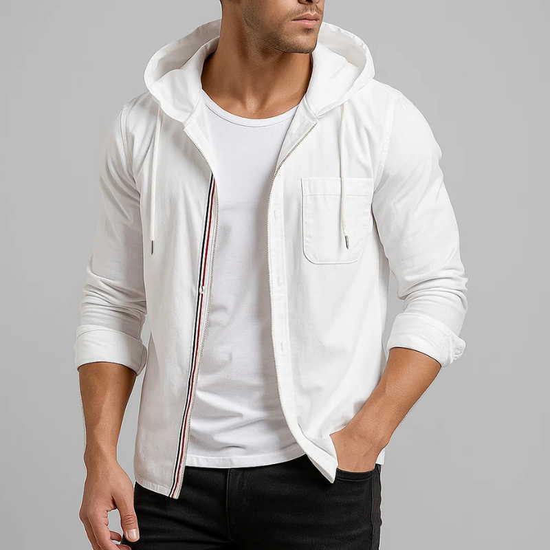 Linen Hoodie Shirt in Chelsea Style