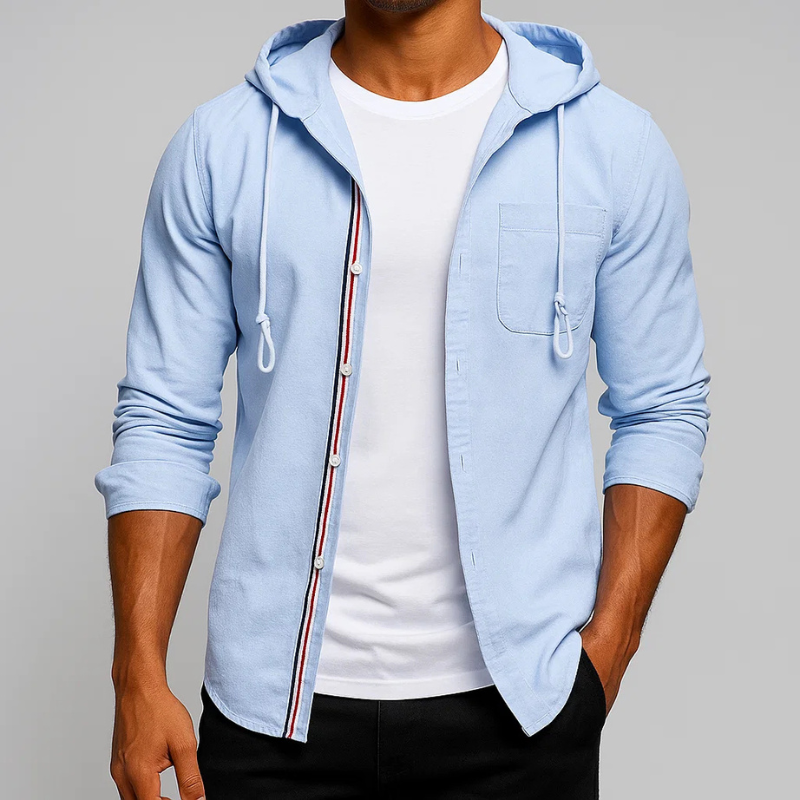 Linen Hoodie Shirt in Chelsea Style