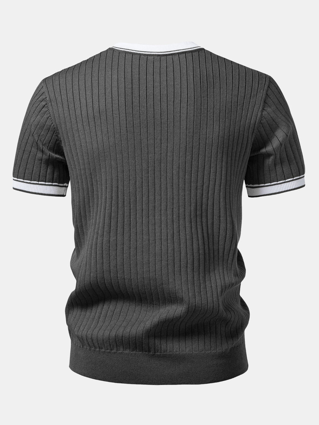 Contrast Trim Crew Neck Knit T-Shirt