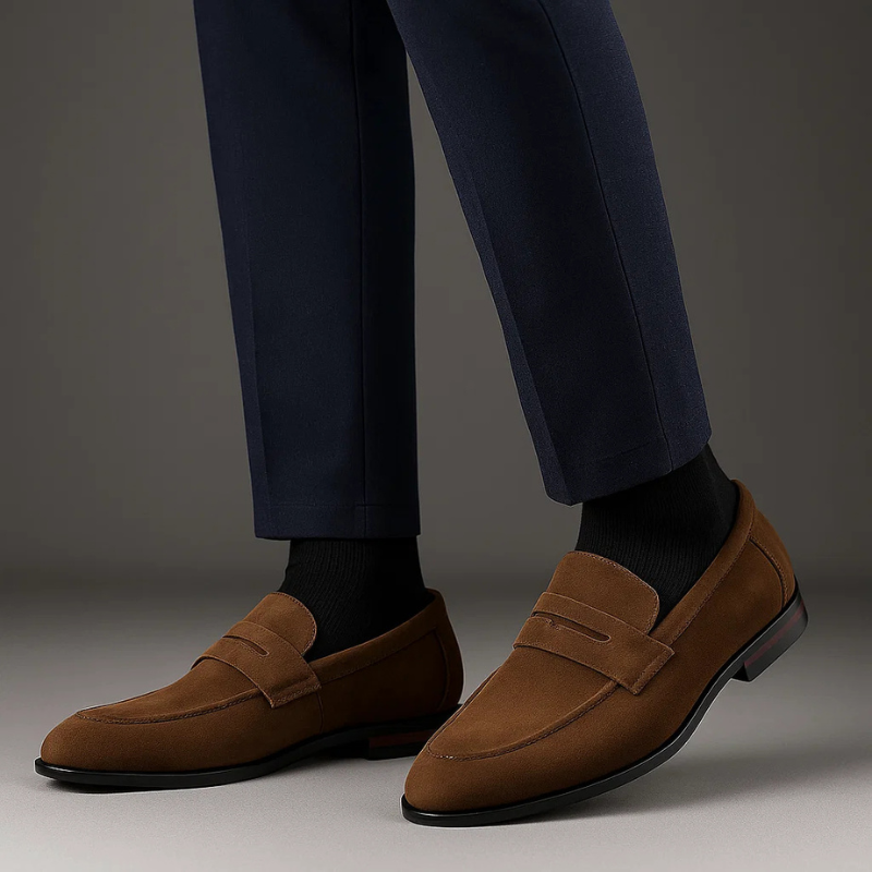 Marco Suede Penny Loafer Shoes