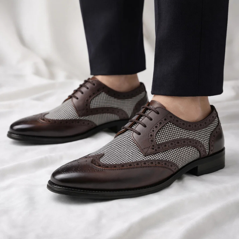 Gatsby Houndstooth Pattern Dress Shoes