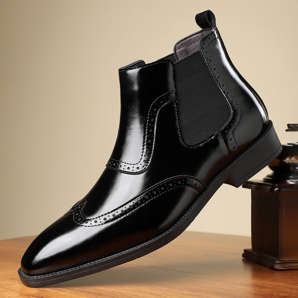 Classic Leather Chelsea Boots in Regency Style
